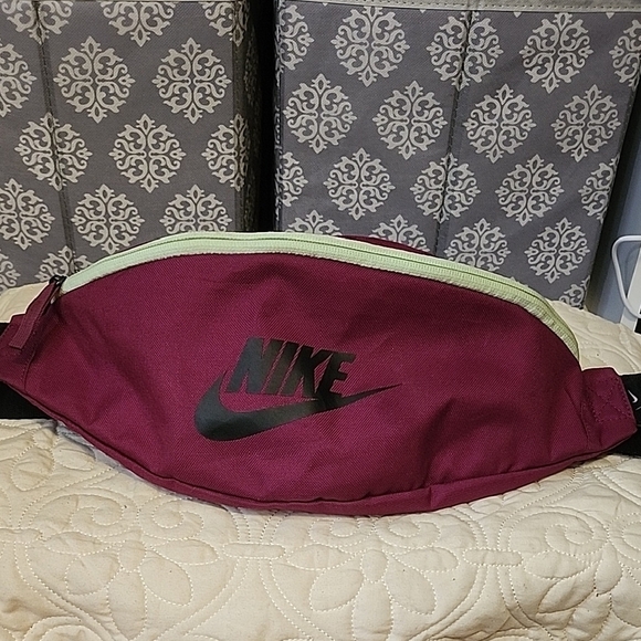 Nike Maroon and Mint Green Belt Bag - Picture 1 of 5